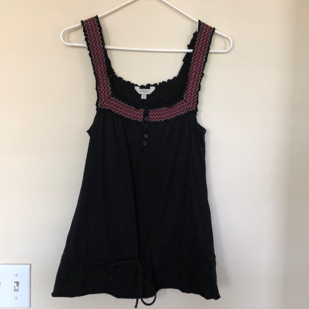 Cute black top with tie at bottom